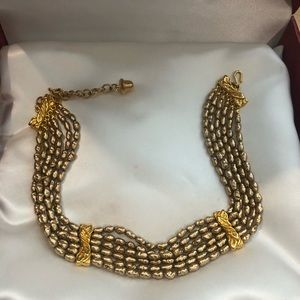 Beautiful golden pearl necklace